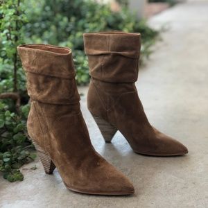 Franco Sarto Neve Suede Cone Heel Booties Boots